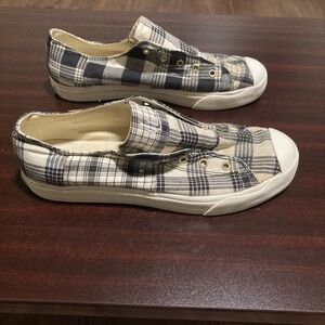 Ralph Lauren Plaid Slip On Canvas Shoes
